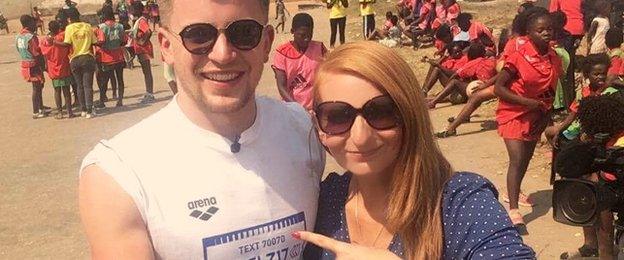 Adam Peaty with Natalie Jackson