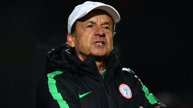 Nigeria's national team coach warns they shouldn't get carried away with friendly success.