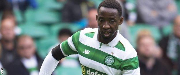 Moussa Dembele in action for Celtic in their pre-season friendly against Wolfsburg