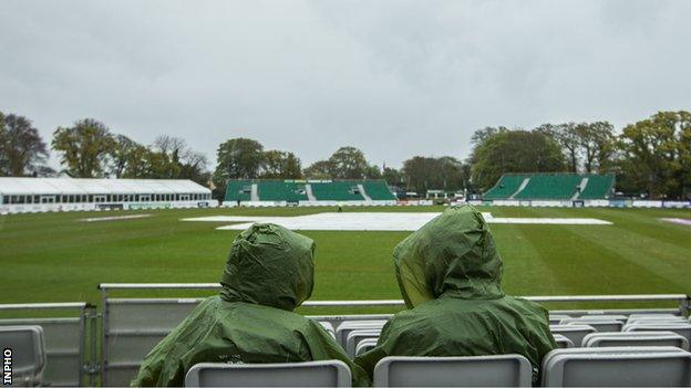 Ireland's game with Hong Kong was abandoned because of persistent rain at Malahide