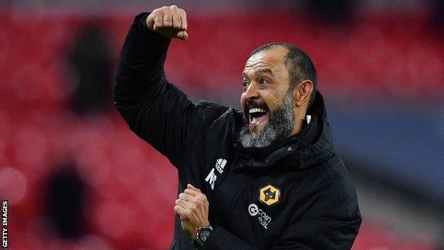 Nuno Espirito Santo celebrates