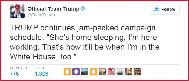 Tweet from the Trump campaign