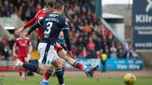 Calvin Ramsay drilled in the opener for his first Aberdeen goal