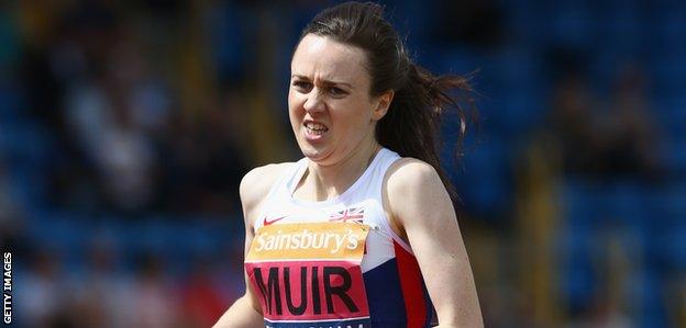 Laura Muir heads for victory in Birmingham