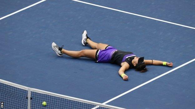 Bianca Andreescu celebrates