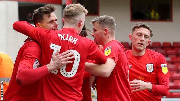 Crewe celebrate a goal