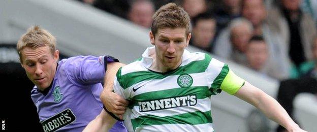 Mark Wilson playing for Celtic against Hibernian