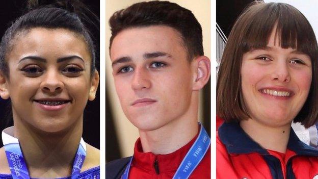 Ellie Downie, Phil Foden and Millie Knight