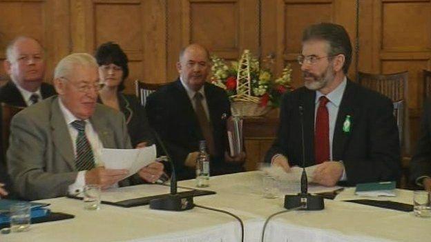 Gerry Adams helped to negotiate the St Andrews Agreement, leading to a once unthinkable political deal involving the DUP and Sinn Féin