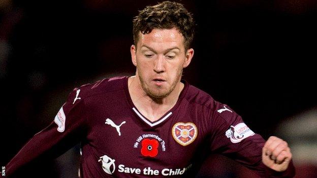 Danny Swanson in action for Hearts