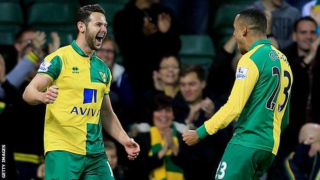 Matt Jarvis celebrates his goal