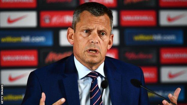 FA chief executive Martin Glenn at a news conference