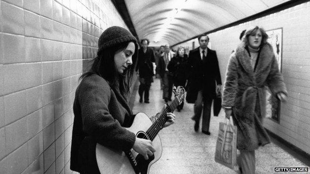 Busking on the Tube 1979