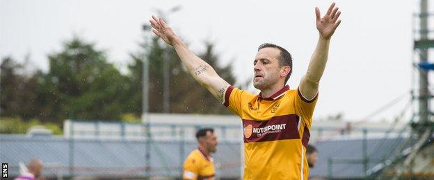 James McFadden celebrates scoring for Motherwell against Inverness Caledonian Thistle