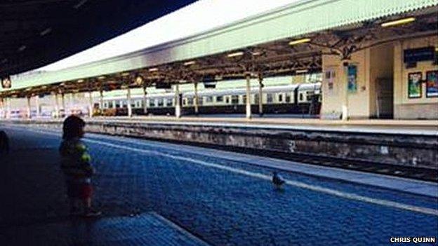 A deserted Bristol Temples Meads Station on Thursday morning