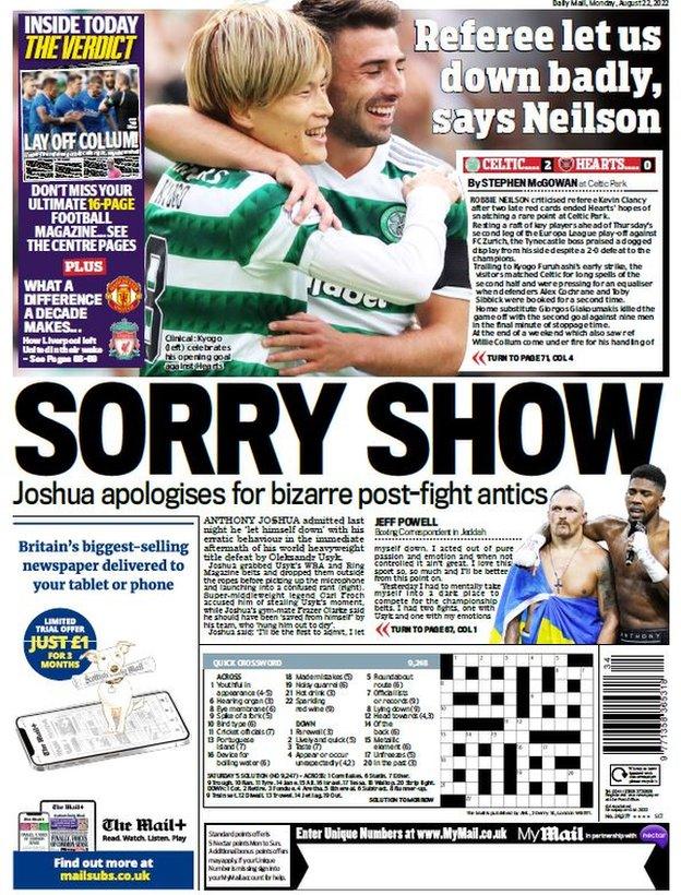 Scottish Daily Mail back page