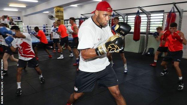 Frazer Clarke trains in Sheffield with the rest of Rob McCracken's GB squad