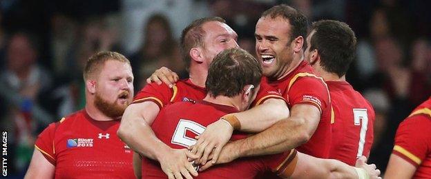 Wales celebrate beating England