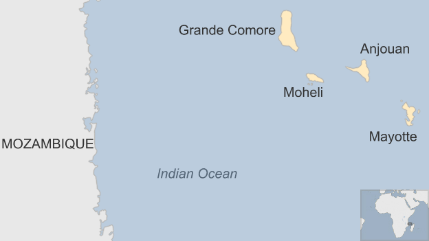 Map of the Comores islands