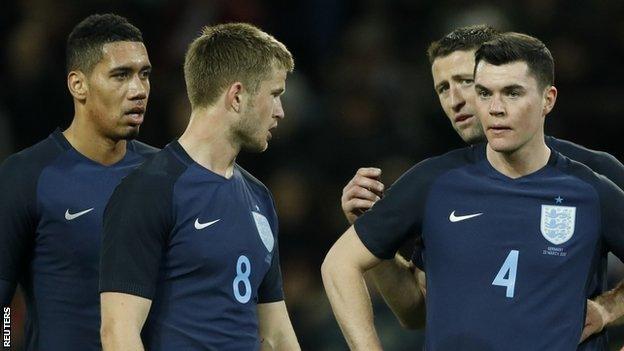 Chris Smalling, Eric Dier, Gary Cahill and Michael Keane