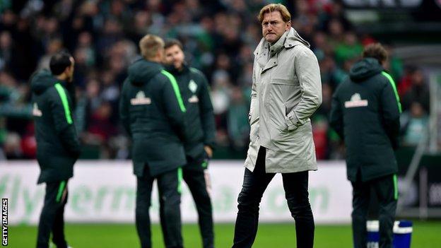 Leipzig's coach Ralph Hasenhuttl.