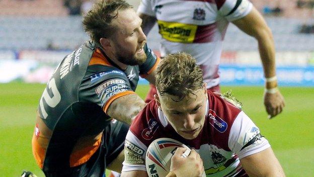 George Williams scored the first of Wigan's four tries