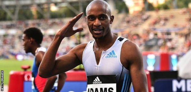 South Africa's Luxolo Adams at the Paris Diamond League