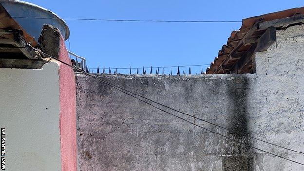 The back wall of Firmino's childhood home