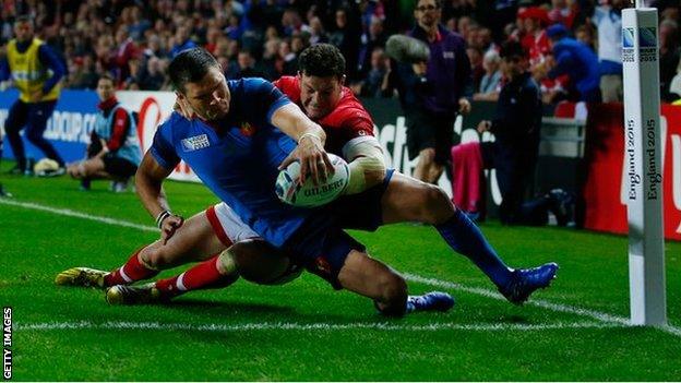 France debutant Remy Grosso scores against Canada