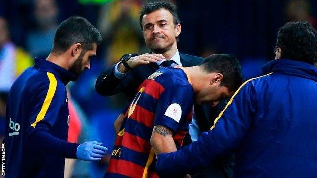 Luis Enrique (top) and Luis Suarez (right)