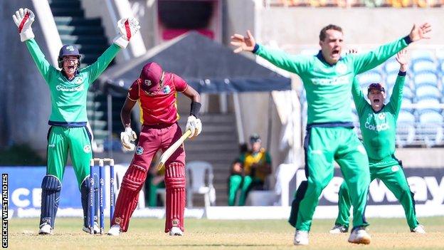 Andy McBrine took four West Indies wickets before going on to hit 59 in a series-clinching victory