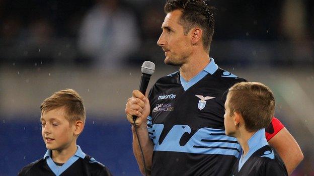 Miroslav Klose before his final game for Lazio