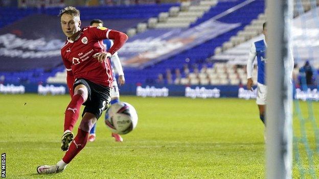 Cauley Woodrow's controversial penalty got Barnsley back in the game against Birmingham City at St Andrew's