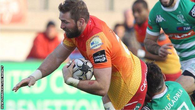 John Barclay in action for Scarlets against Treviso