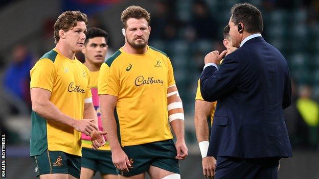 Michael Hooper (left) has played 118 internationals for Australia