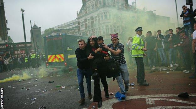 People outside Upton Park