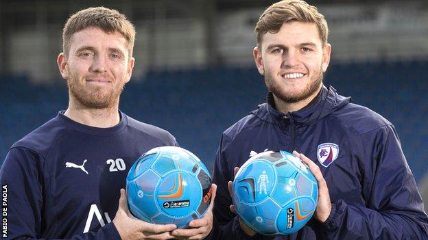 Chesterfield players Sam Wedgbury and Laurence Maguire