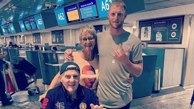 Ben Stokes with his parents