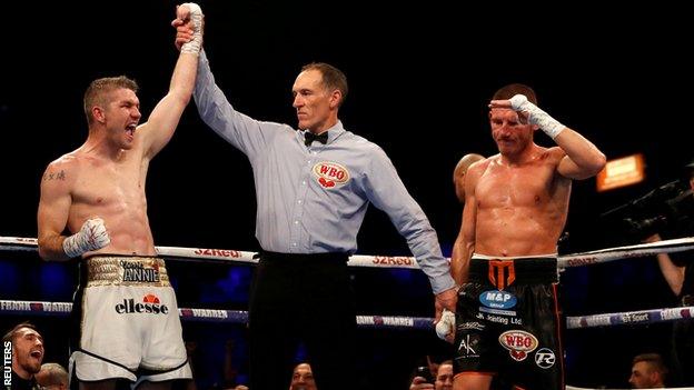 Liam Williams shows his disappointment after losing the decision to Liam Smith in Newcastle