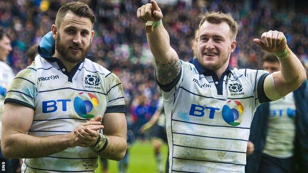 Scotland's Tommy Seymour and Stuart Hogg