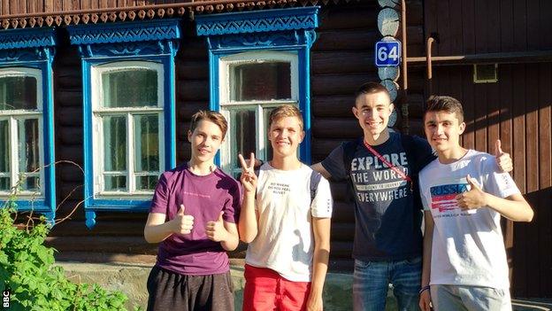 Friends Anton, Danil, Artur and Faridyn in Saransk