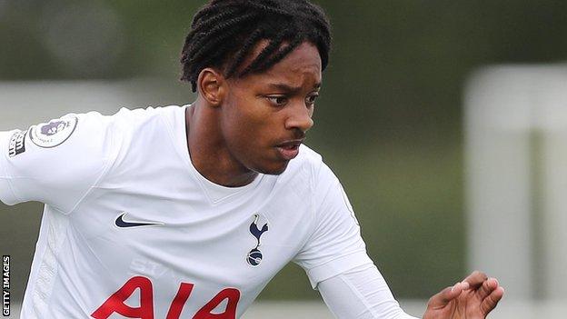 J'Neil Bennett in action for Tottenham Under-23s