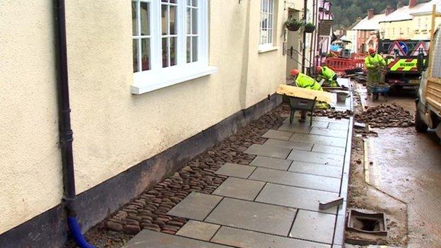 Dunster cobbles being ripped up and replaced with paving slabs