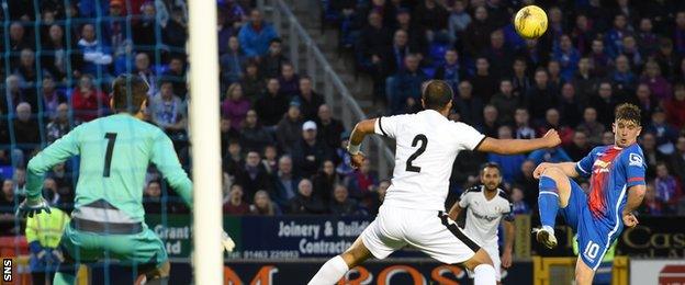 Aaron Doran has a shot for Inverness against Astra Giurgiu