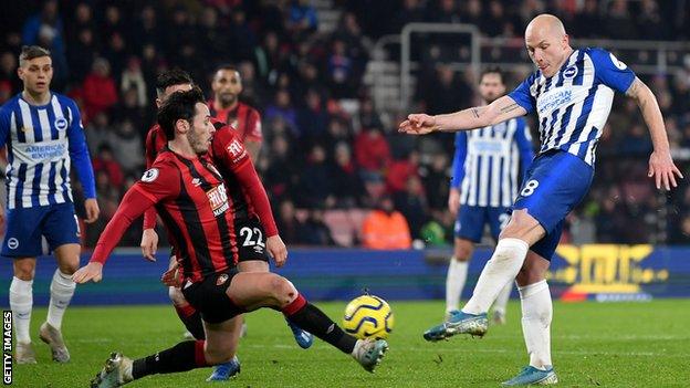 Aaron Mooy scores for Brighton against Bournemouth