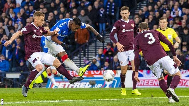 Alfredo Morelos' second goal was his 20th of the season