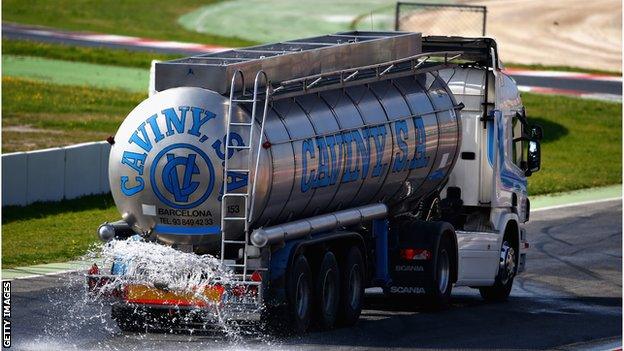 Lorry used to simulate wet weather conditions