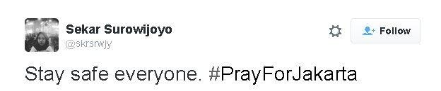 Tweet: "Stay safe everyone. #KamiTidakTakut"