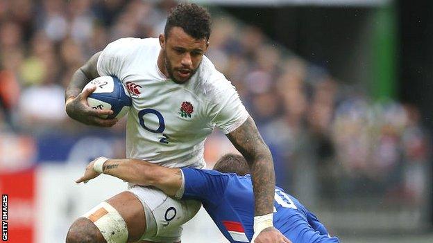 Courtney Lawes in action for England against France