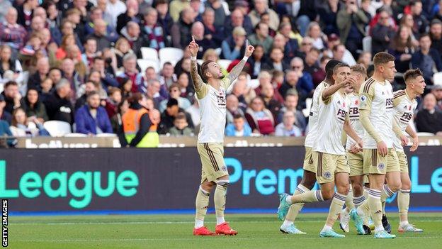 Leicester celebrate goal